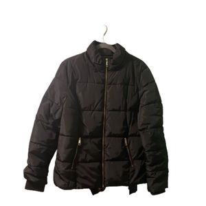 Attention All Black Puffer jacket